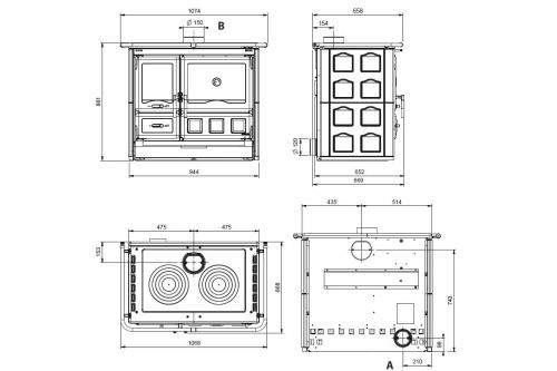 cooking stove Rosa XXL 5.0 Maiolica from La Nordica